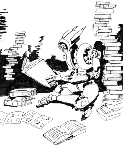 Sci Fi Robot   Book Crawler Coloring Page